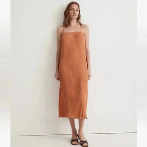Madewell The Goldie Dress in Plissé Sunset Haze 6 NWT